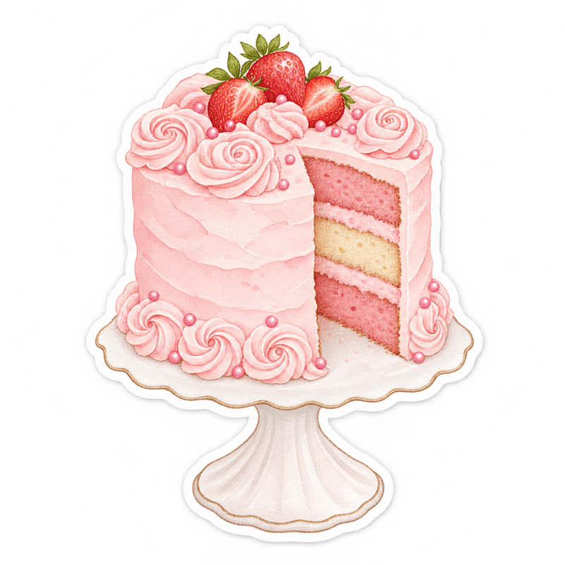 Cakes watercolor sticker